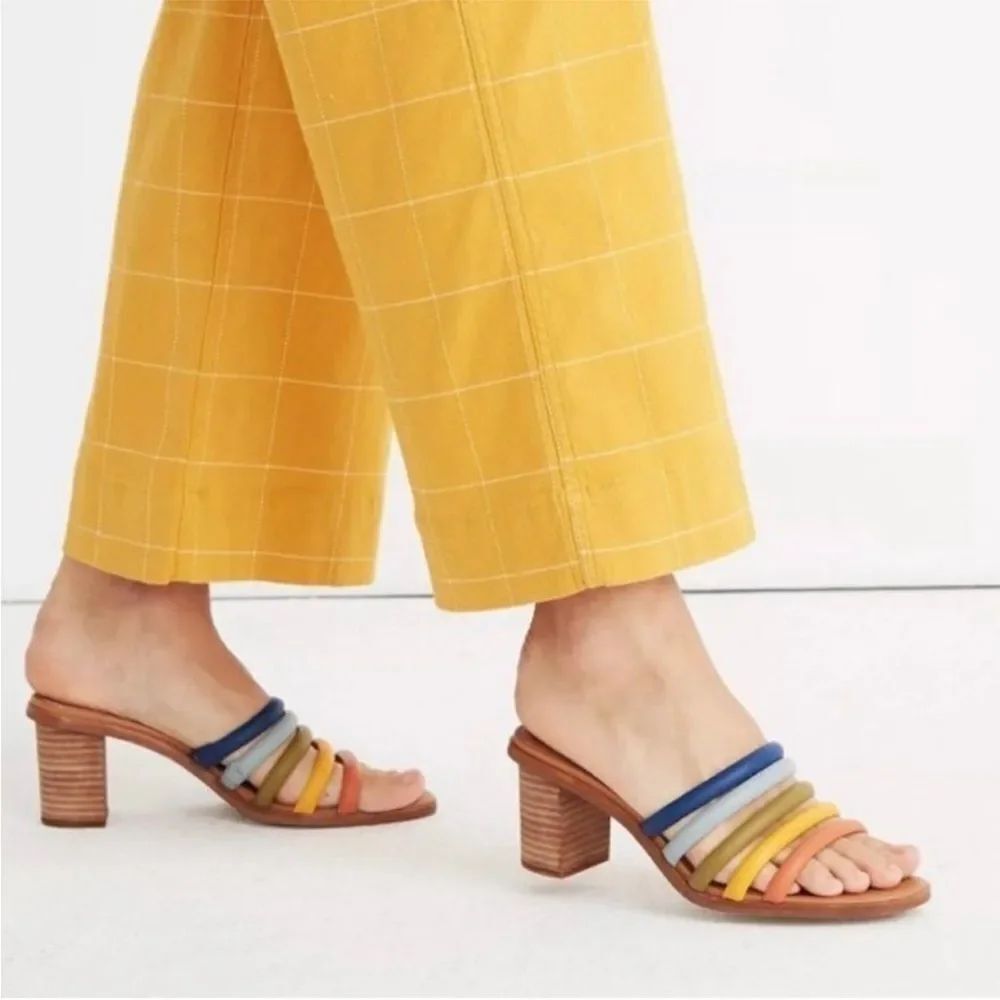 MadeWell Addie High Heel Mule Rainbow Sandals Women Size 6.5